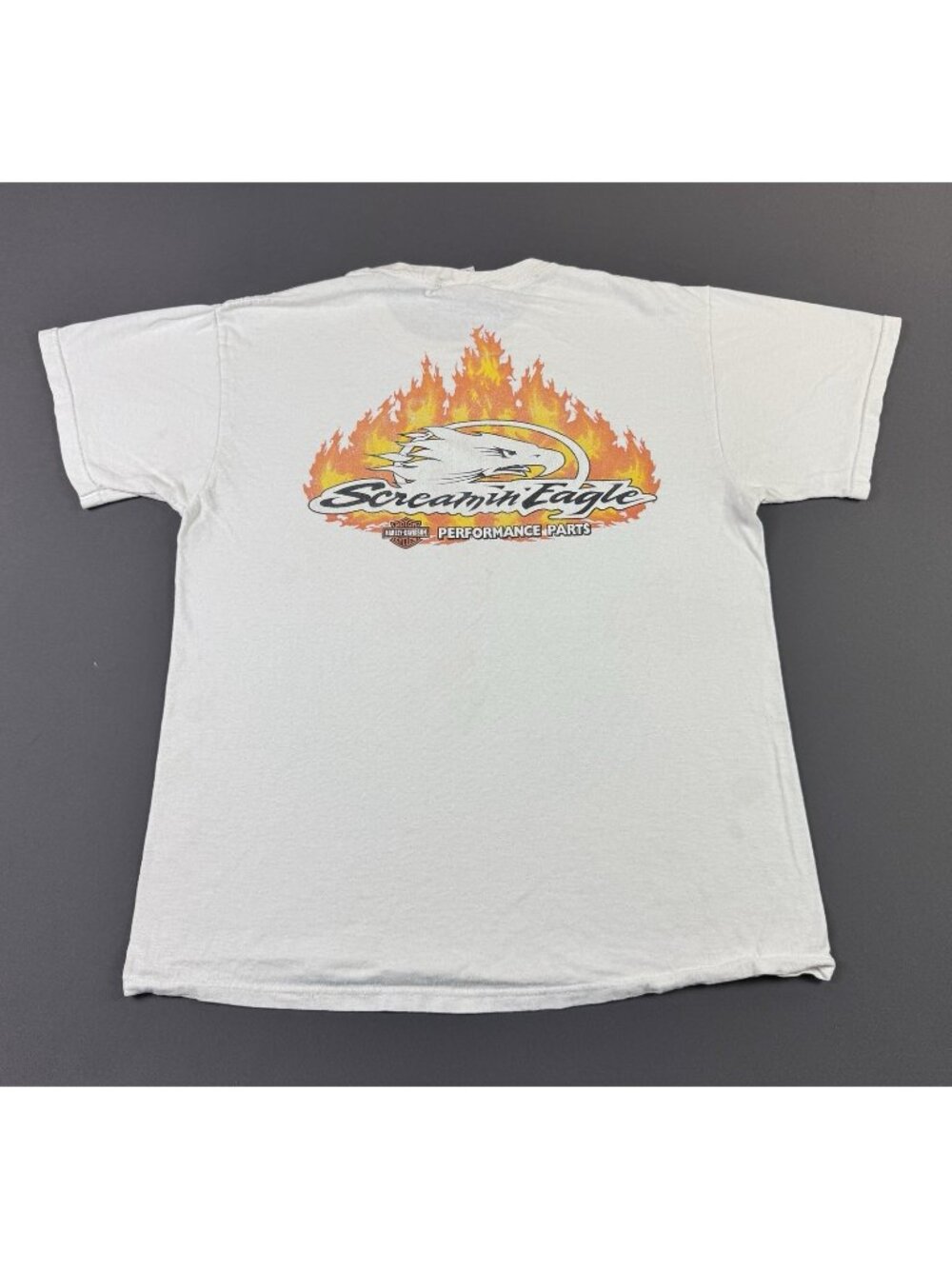 Rare Vintage Y2K Harley Davidson Screaming Eagle Performance Eagle Fire Flames T